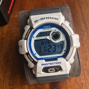 Grey White and Blue G-Shock